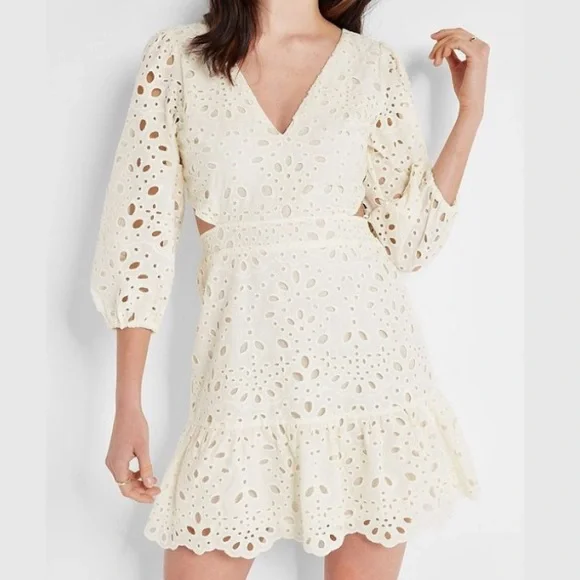 Express | Dresses | Nwt Express Ivory Eyelet Dress | Poshmark Express | Dresses | Nwt Express Ivory Eyelet Dress | Poshmark